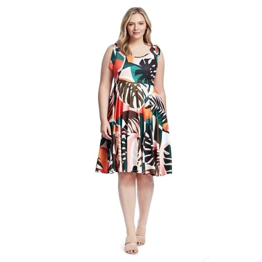 Hutch Anthropologie Floral Palm Tropical Dress‎ Size XL
